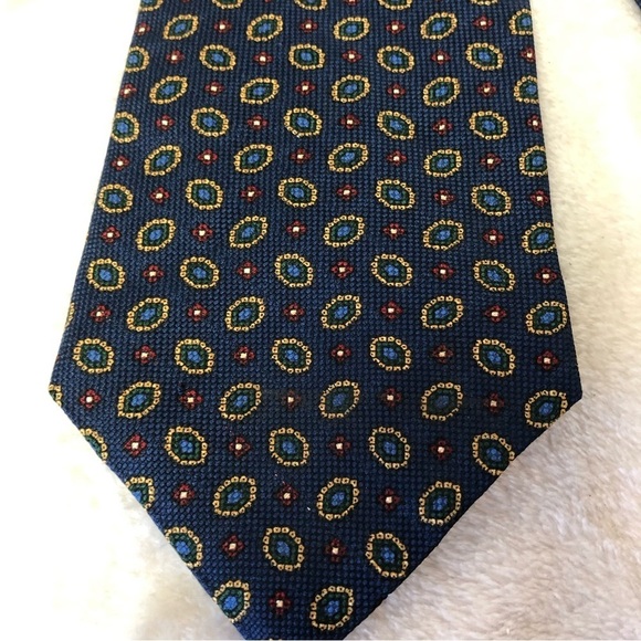 TOMMY Hilfiger Silk Blue/Red/Yellow Tie - Picture 2 of 6